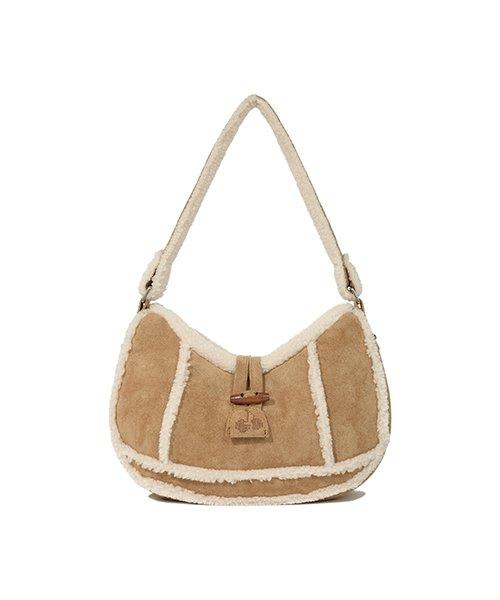 토글 포인트 무스탕 핸드백 [브라운]