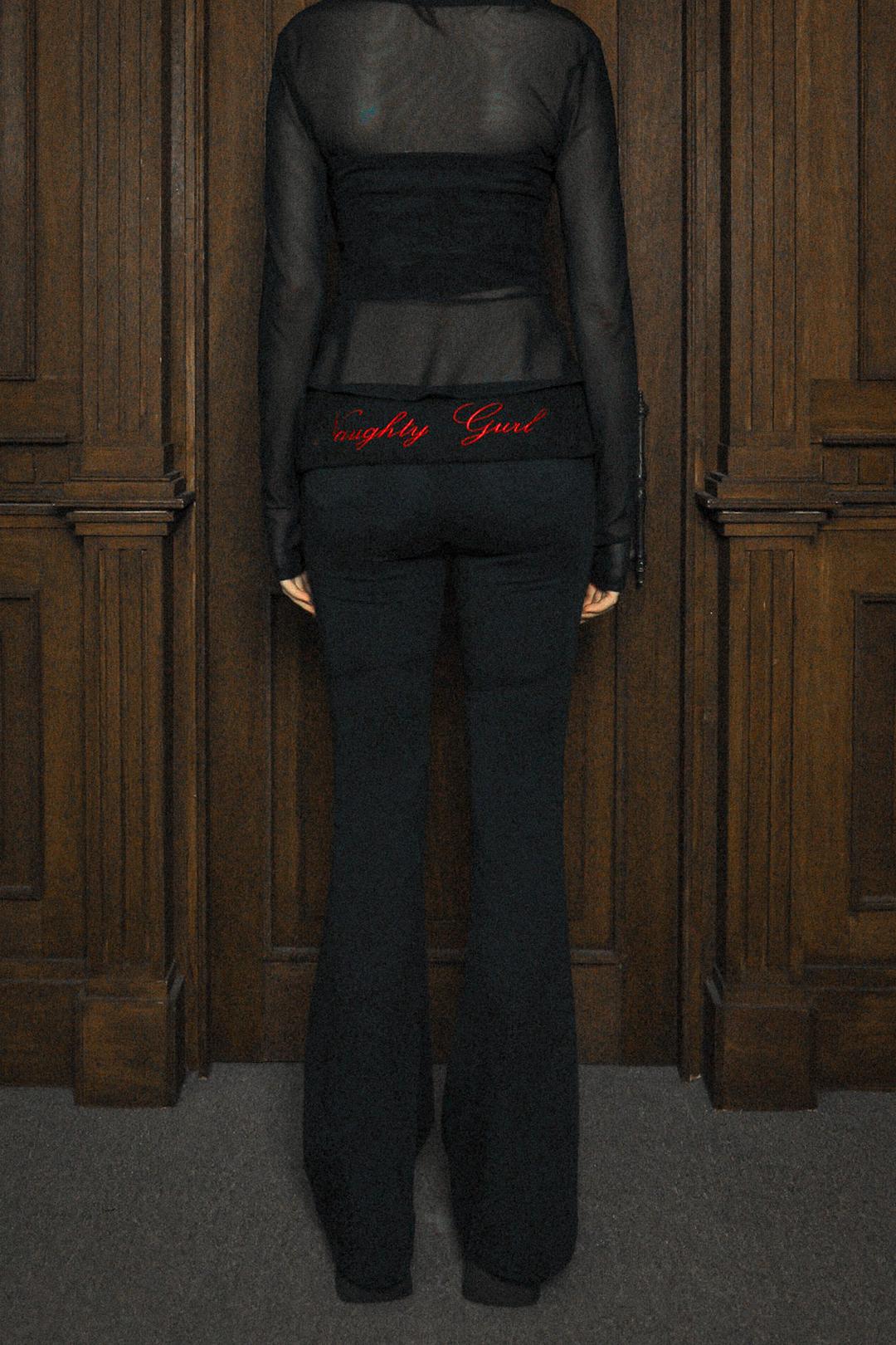 nauty gurl pants -black re-order