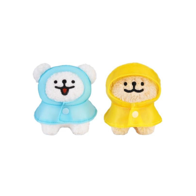 비옷 헤드셋 목도리 귀여운 트윈 강아지 인형 키링