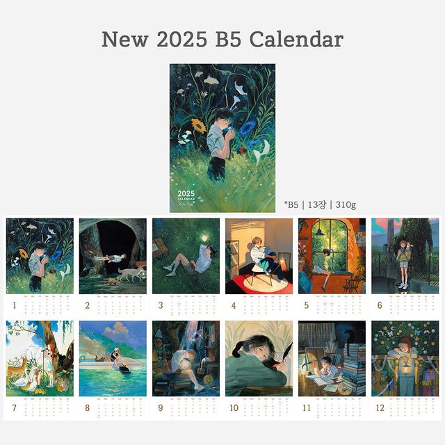2025 노마 B5 달력  / NOMA 수채화 달력 / 일러스트 달력 / 아크릴 홀더 / 탁상달력 / 벽걸이 달력 / 포스터 달력