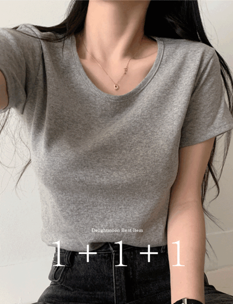 [1+1+1 /장당 9900원 /정말 부드러워요] 토리 유넥 반팔티셔츠