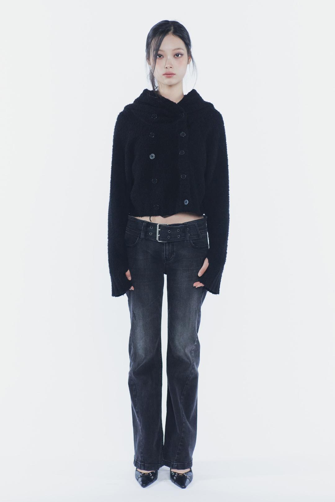 ANNE HOODIE CARDIGAN black