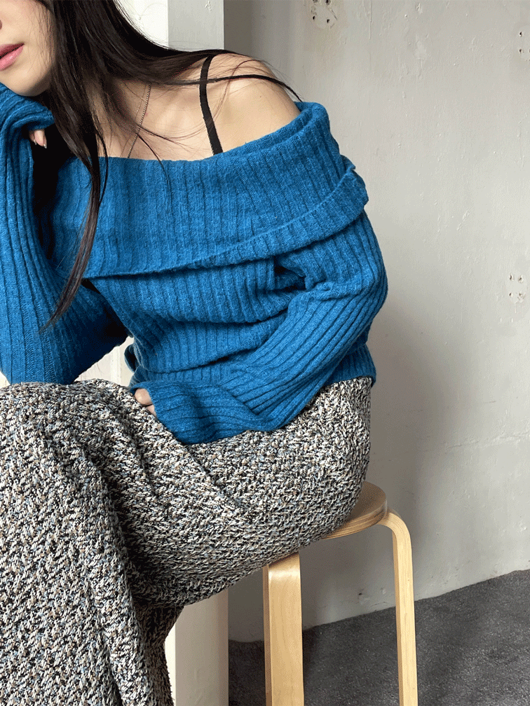 olive off shoulder knit