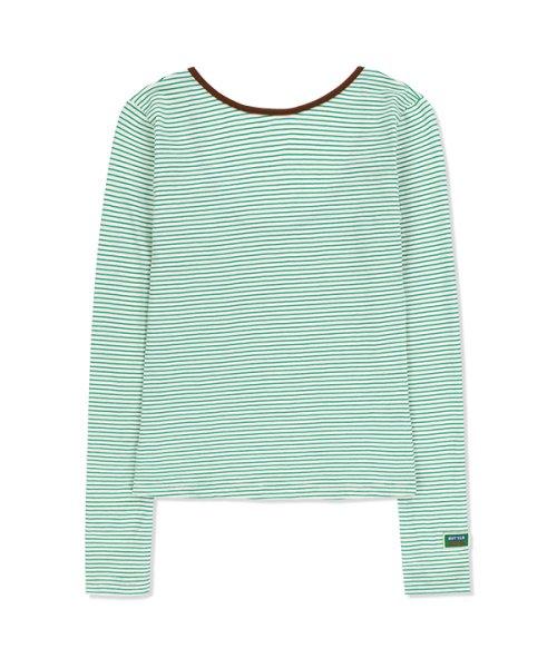 Two-way Stripe Patch Tee (Green)