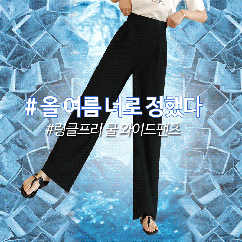 쿨링끝판왕 핀턱와이드팬츠[FREE,L사이즈]