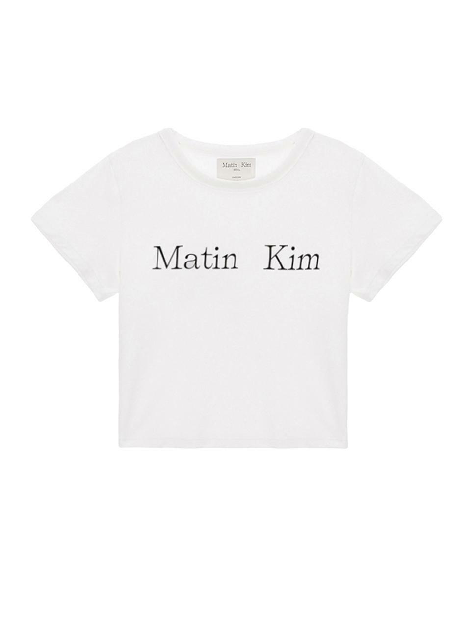 MATIN LOGO CROP TOP IN WHITE