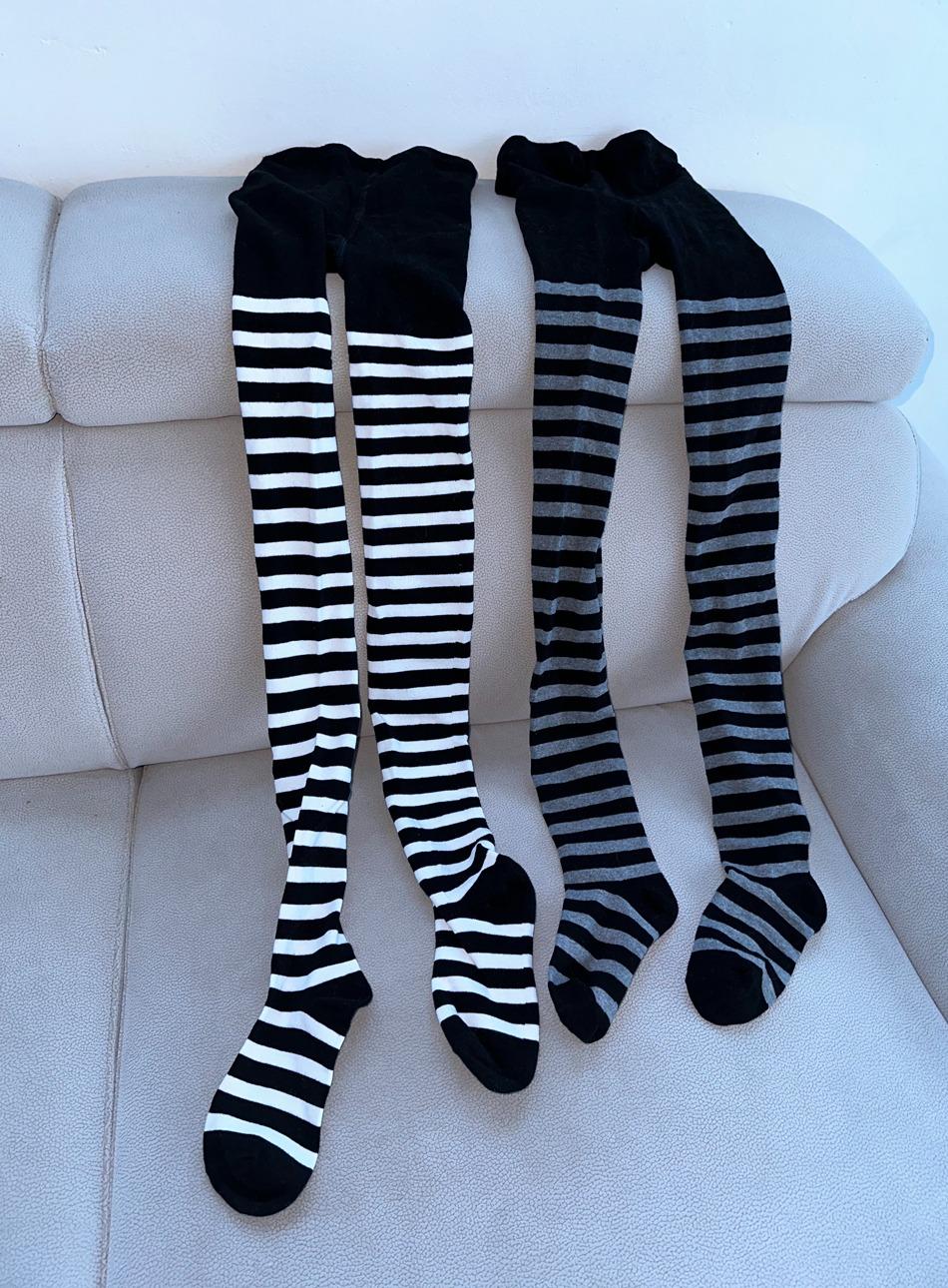 팁씨 Striped Cotton Stockings (2color)