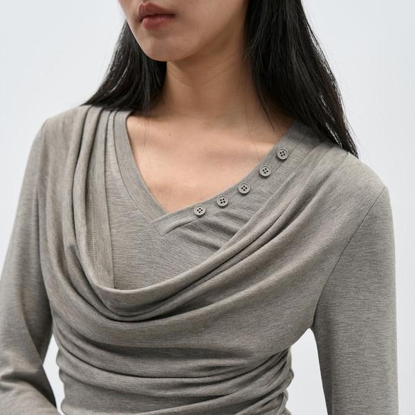 Button Drape T-shirt