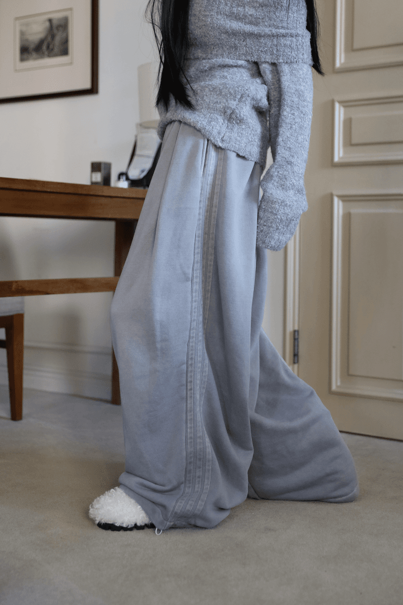 삼선 쭈리 피그먼트 팬츠