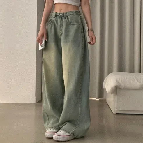 [기모추가🤍/숏,롱/S-XL✨] 워크 빈티지 사이드 핀턱 워싱 와이드 데님팬츠 - 5color