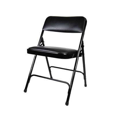 Folding chair_premium vinyl cushion_black