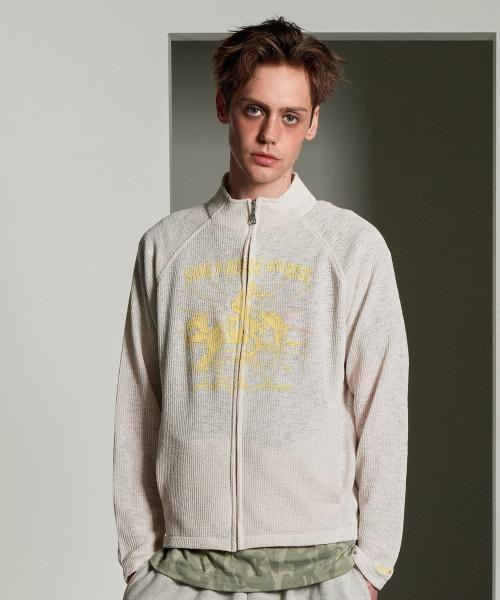 FORWARD HORSE KNIT ZIP UP [IVORY]