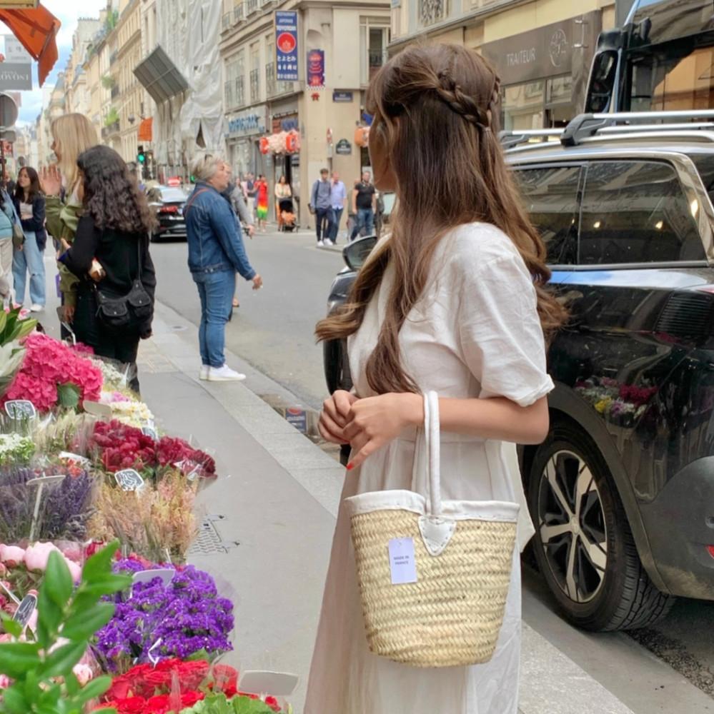 b급 상품 프랑스 직수입 마르쉐백 원통 바스켓 라탄백