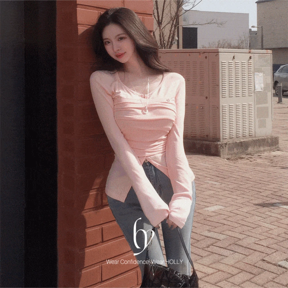 (2size)[데이트룩🌸/예쁨보장] made 로밍 레이어드 셔링티