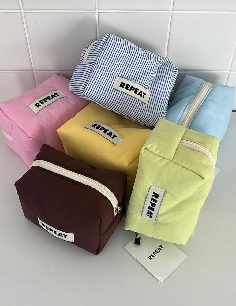 [리핏제작]솜사탕 스퀘어 파우치 화장품 생리대 여행용 패딩 미니 방수