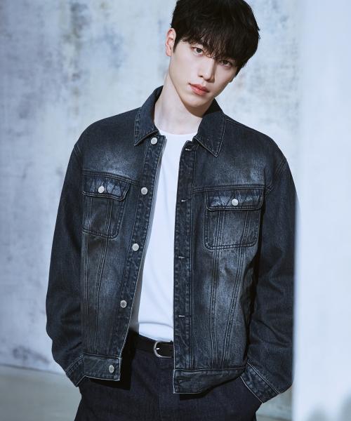 로우 스모크 데님 트러커 자켓 [MIDNIGHT BLUE]