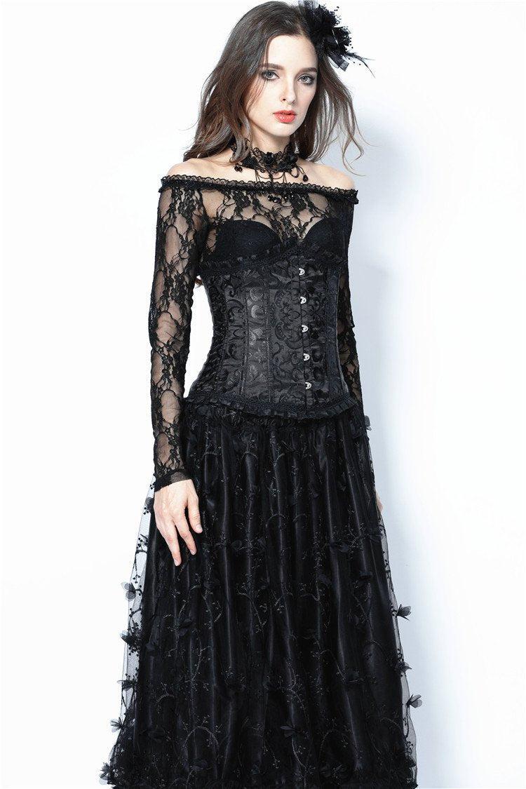 Gothic lolita five buttons corset CW024 - S / Black