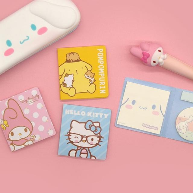 산리오 사각 점착 메모지 접착 헬로키티 시나모롤 마멜 마이멜로디 폼폼푸린 필기 공부 다꾸