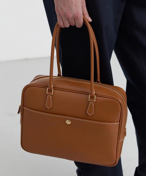 CLASSIC 28 LEATHER BAG TAN_UDBA4F201CM