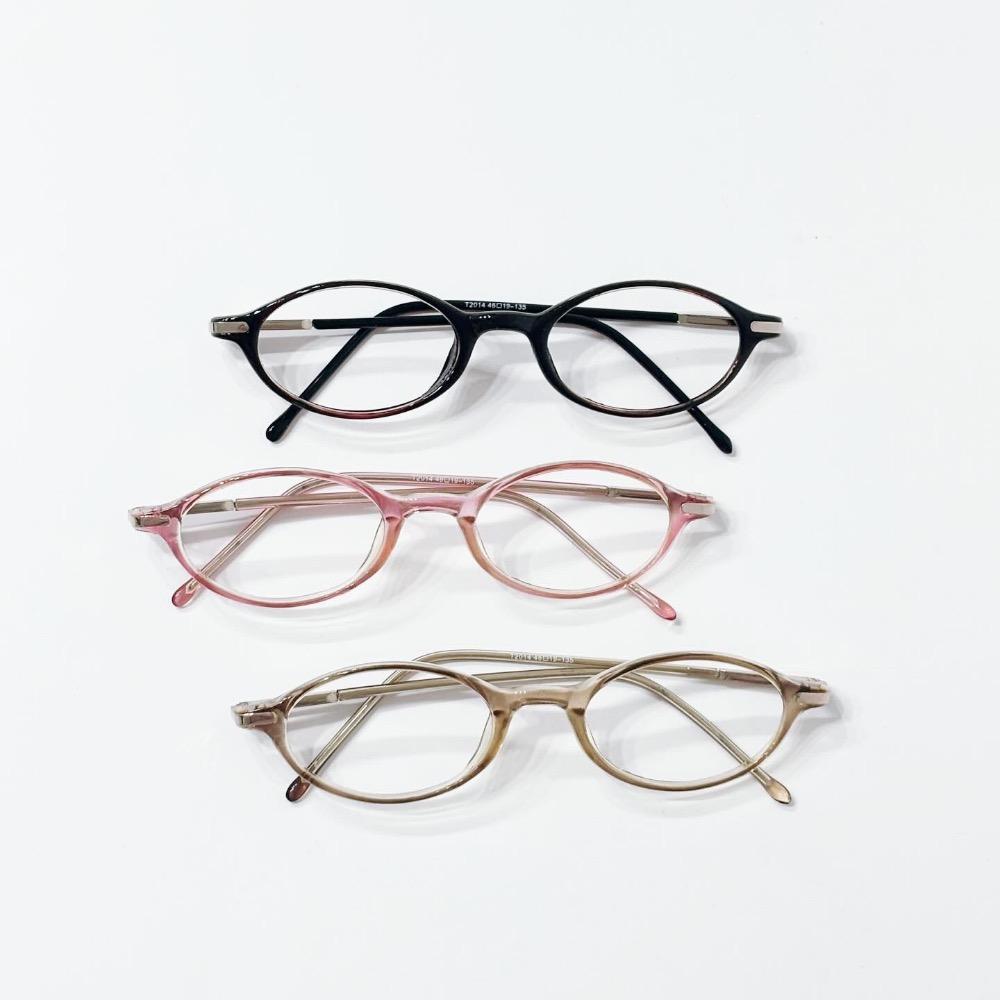 3 COLOR oval horn glasses