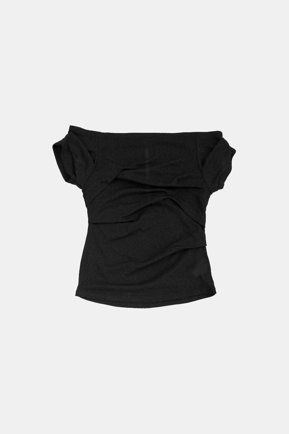 [pre-order] draping off-shoulder top (black)