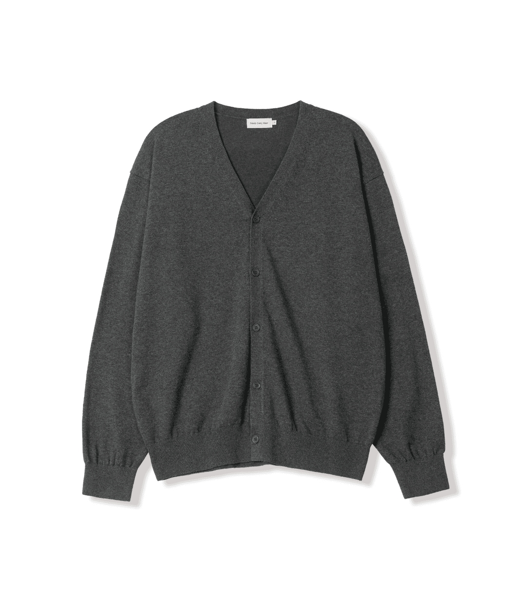 데일리 코튼 가디건 (다크 그레이 멜란지)