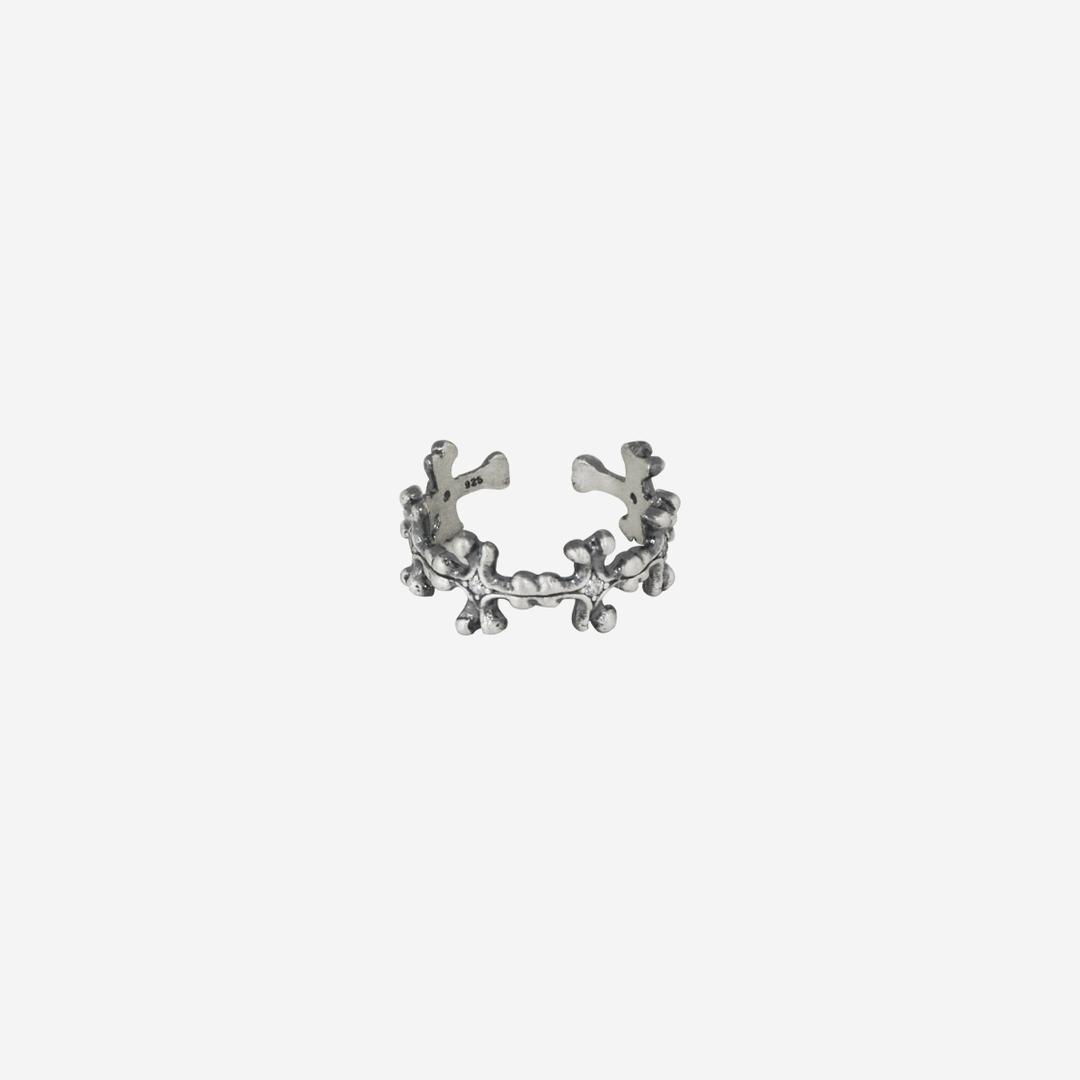(01.14 AM11:00) 925 silver ring 004 - floral cross bone