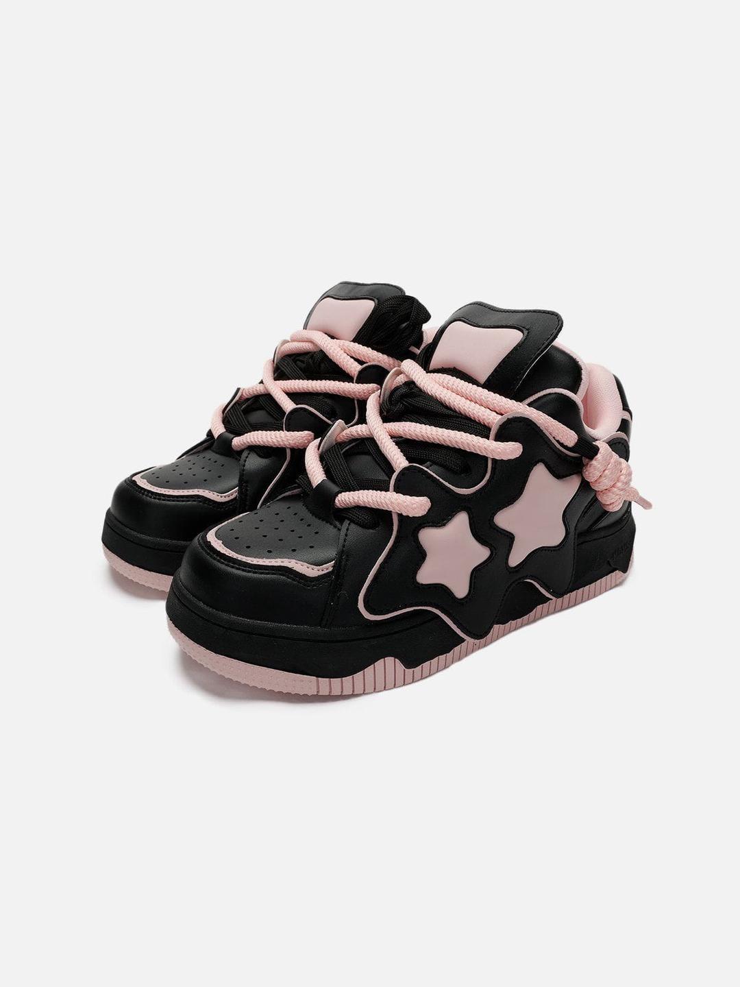 Color Blocking Star Skate Shoes - Pink / 35