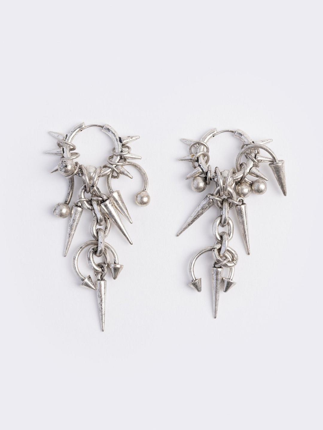Pierced Up Earrings - One Size / Silver