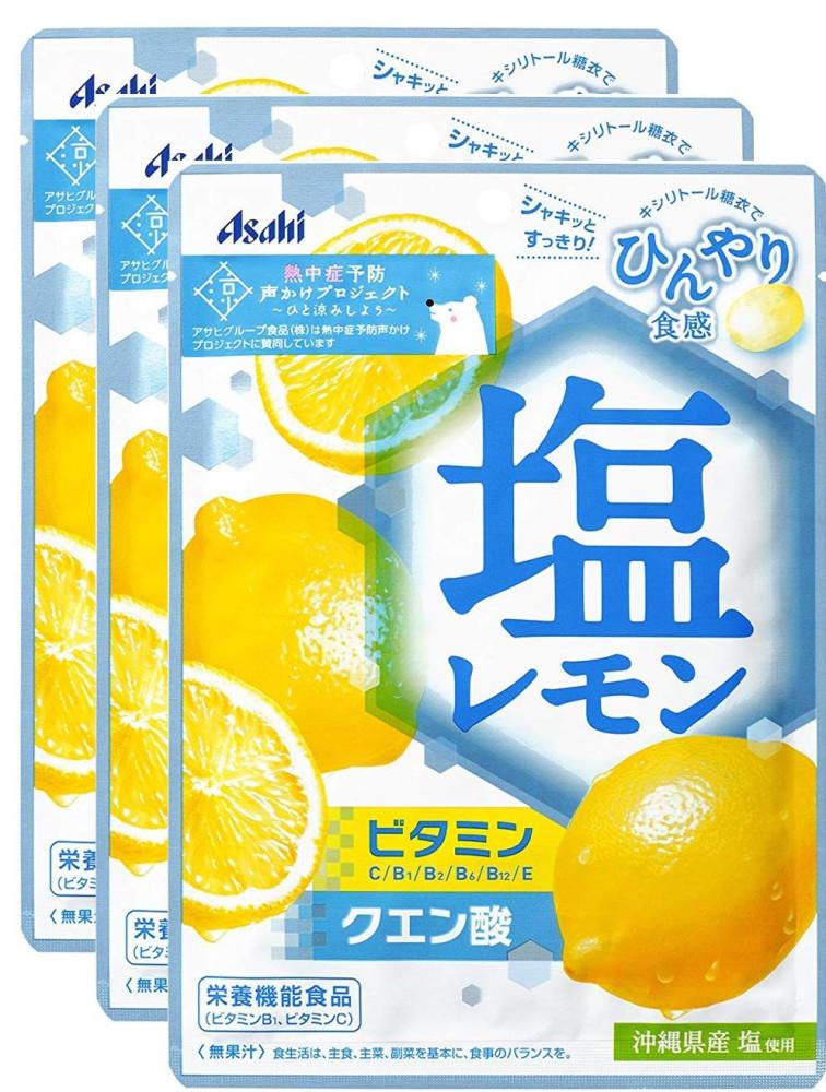 일본 소금 사탕 아사히 시오아메 레몬 캔디 81g 3봉