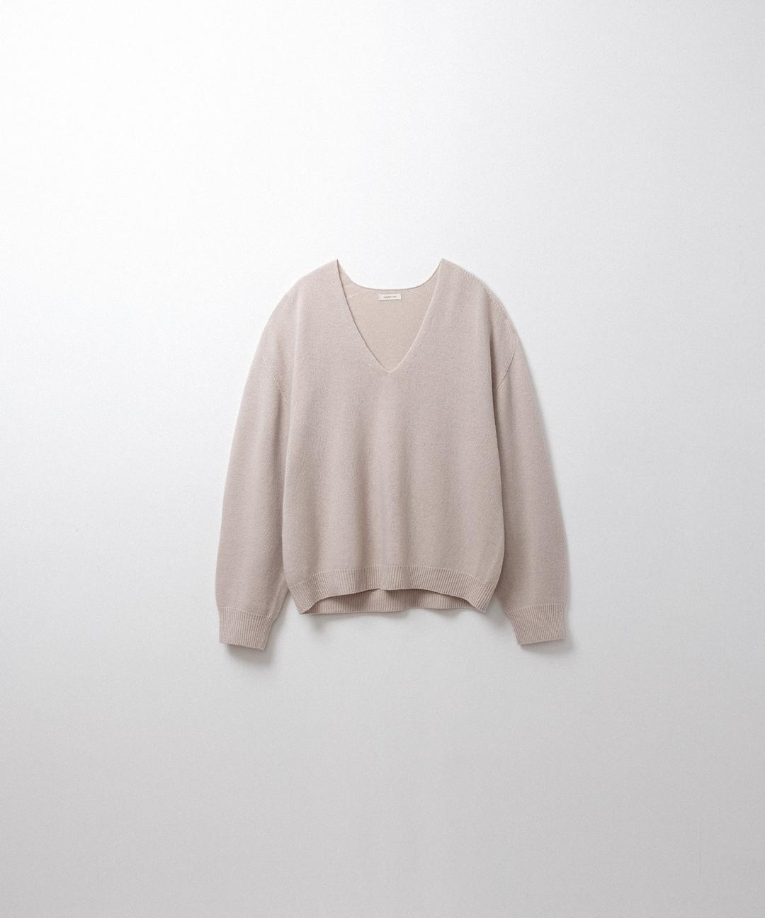 딥 브이넥 풀오버 (pink beige)