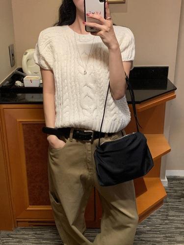 유리에 주문폭주🎉 효니 꽈배기 반팔 knit - 4color (꽈배기니트/반팔니트/레이어드/니트추천/가을신상)