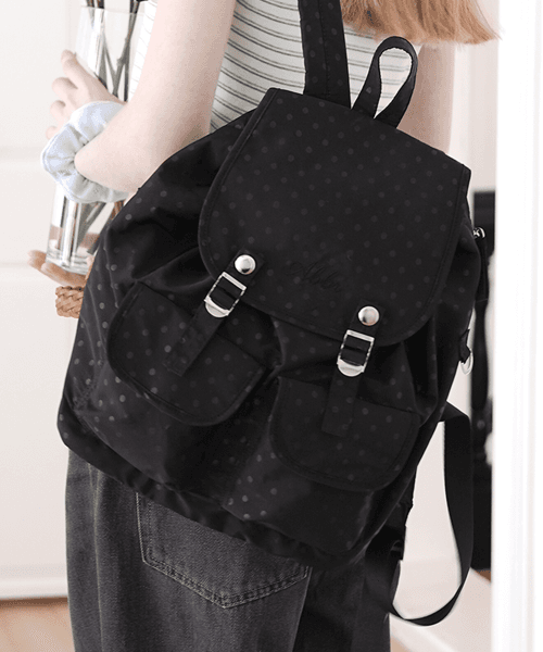 Snap Mini Backpack_Black dot