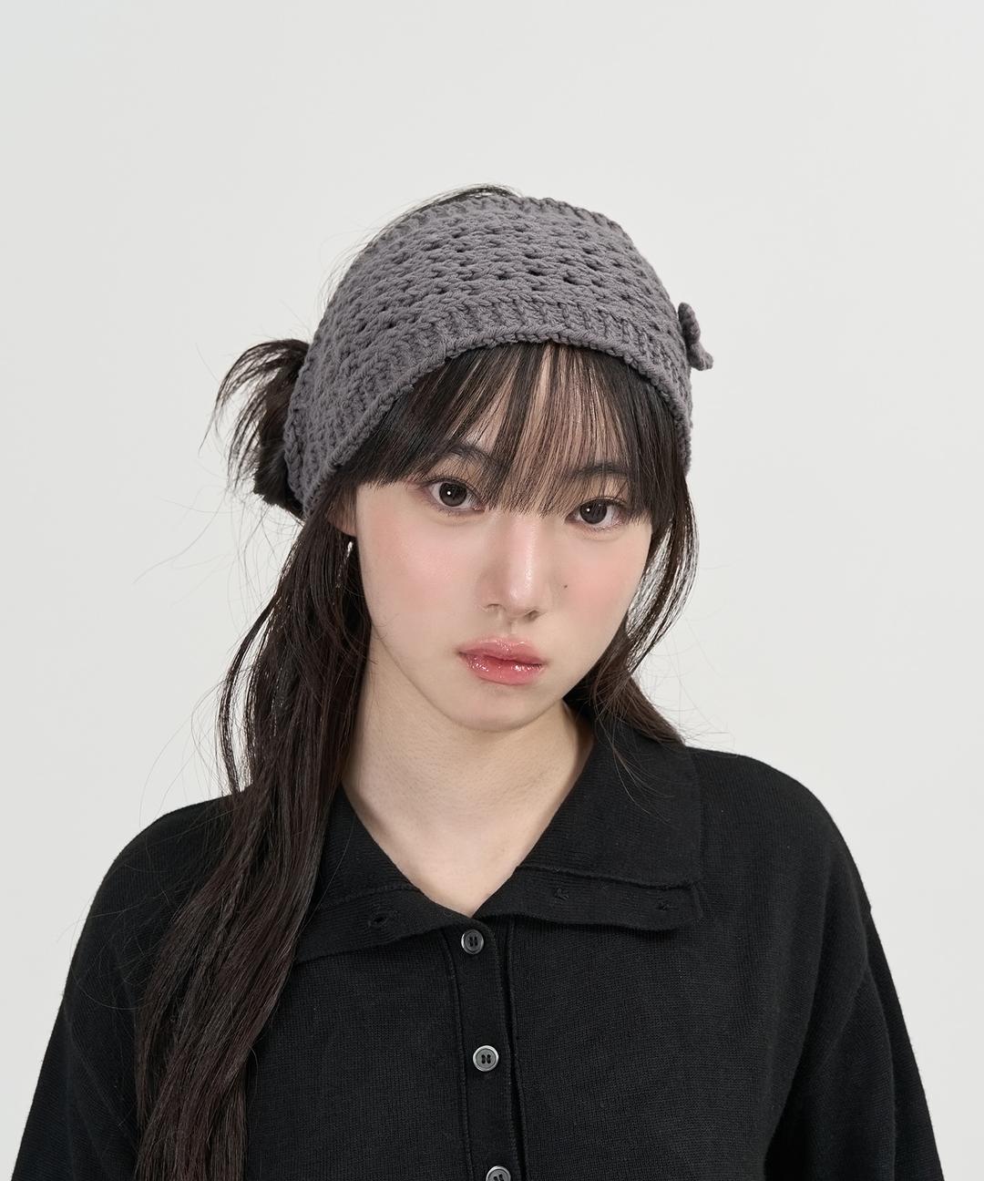 (W) 크로셰 니트 헤어밴드 (GREY)