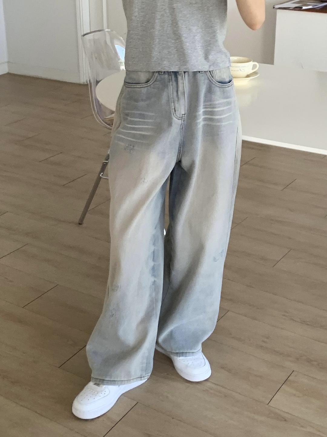 포미 데미지 데님 팬츠