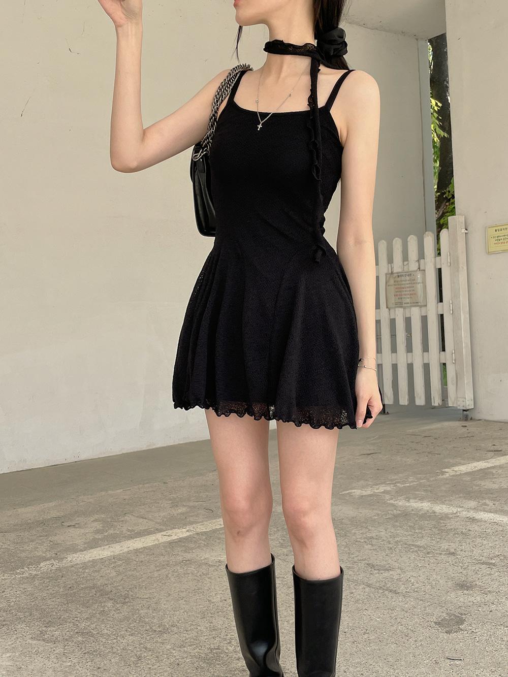 샤인 스카프 미니 원피스