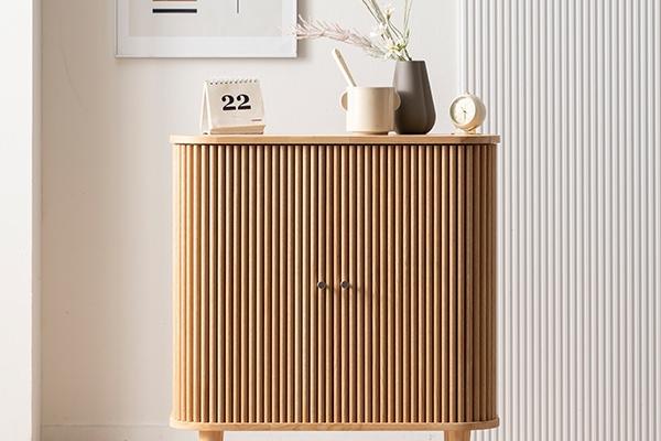 라보르 고무나무 원목 커브슬라이딩 수납장 800 LI310 2colors