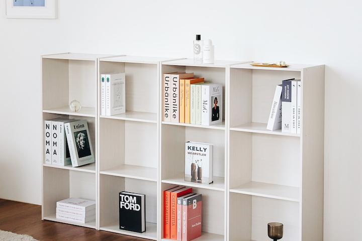 3단 높은 책장 공간박스 책꽂이 수납장 화이트