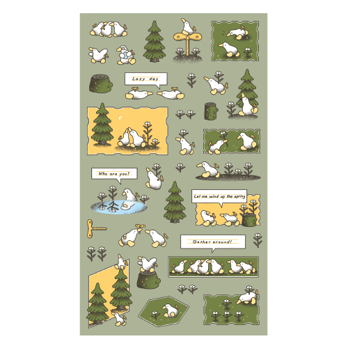 숲속의 태엽오리 스티커