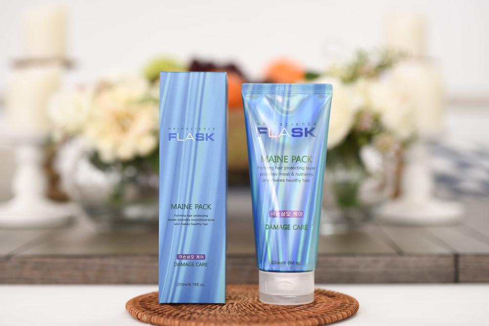 (임박특가)플라스크 마린팩 200ml/ 극손상모 헹구지않는 고농축단백질 영양 헤어팩 트리트먼트