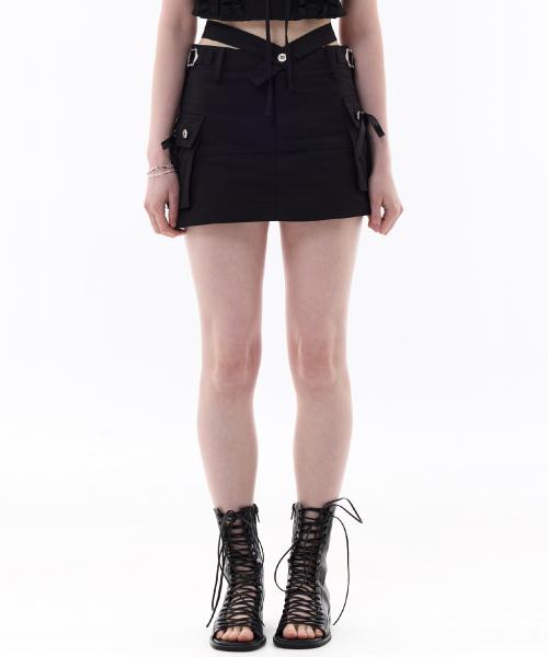 아리(ARI)  UNBALANCE CAGO SKIRT PANTS / BLACK - 사이즈 & 후기 | 무신사