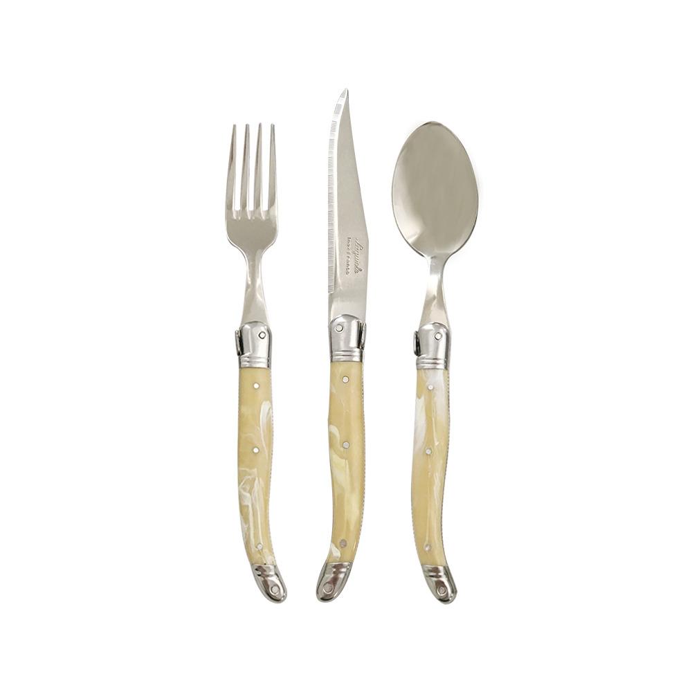 장네론 라귀올 테이블 양식기 마블 베이지 1인 세트 (3p)