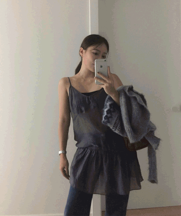 르헤르 캘로 프릴 레이어드 원피스 (gray)