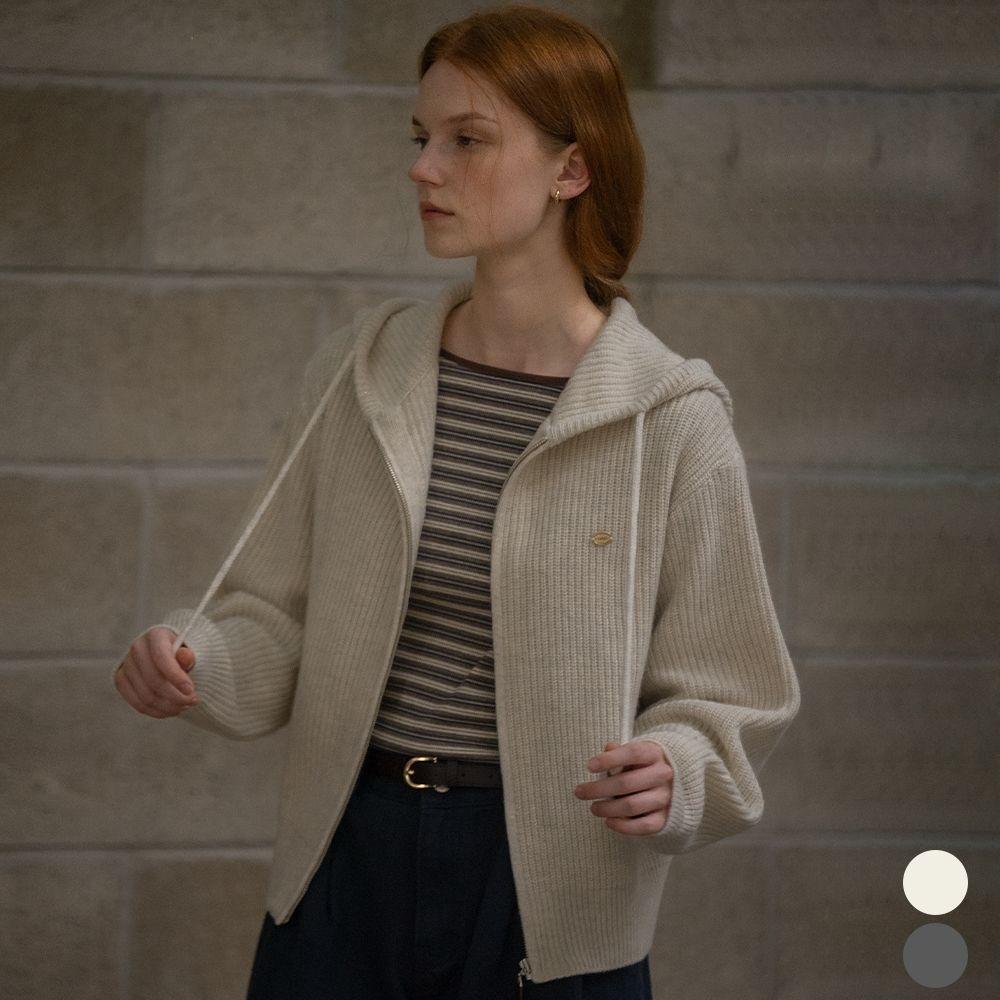 [온쇼페]Daily hood zip up knit cardigan_[2color]