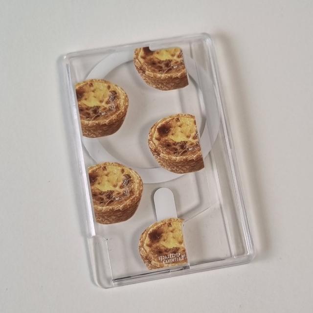 에그타르트 빵 맥세이프 탈부착그립 톡홀더 투명 카드지갑(자제체작)