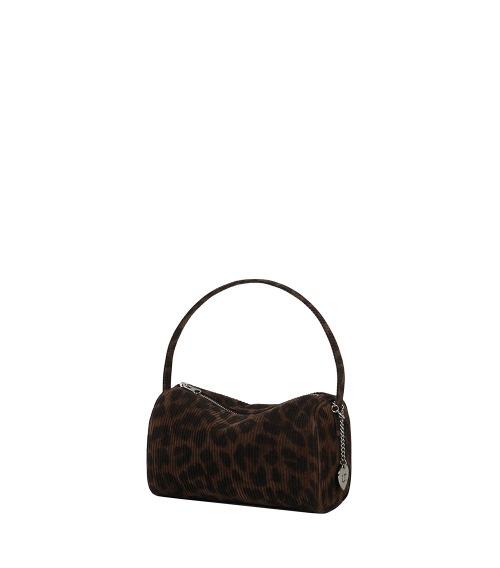 Leopard Corduroy Tote Brown