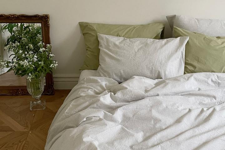 리플 스트라이프 시어서커 베딩커버 세트