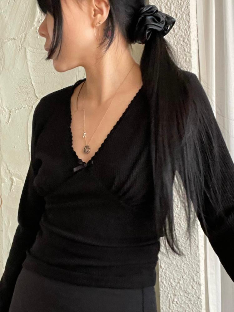 피핀샵 ppinshop 리본 긴팔(2col)