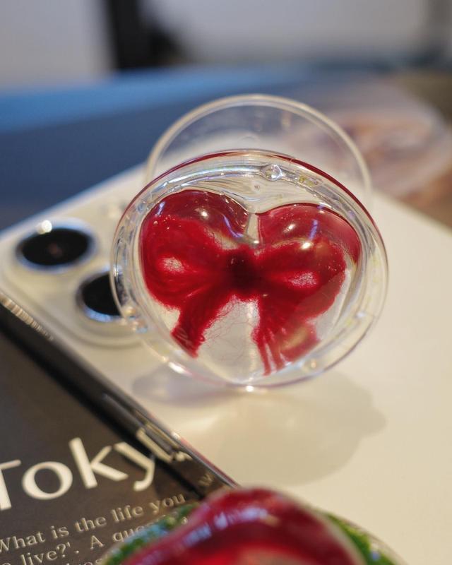 [당일발송]red ribbon griptok 2color 레드 리본 레진 그립톡 스마트톡