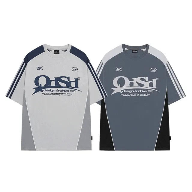 [👕쿠폰가 27,880원]ODSD 스포티 컬러블록 오버핏 티셔츠 - 2COLOR